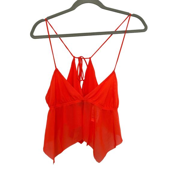 Urban Outfitters Tops - Urban Outfitters Bright Ora Sheer Cropped Top Size Small